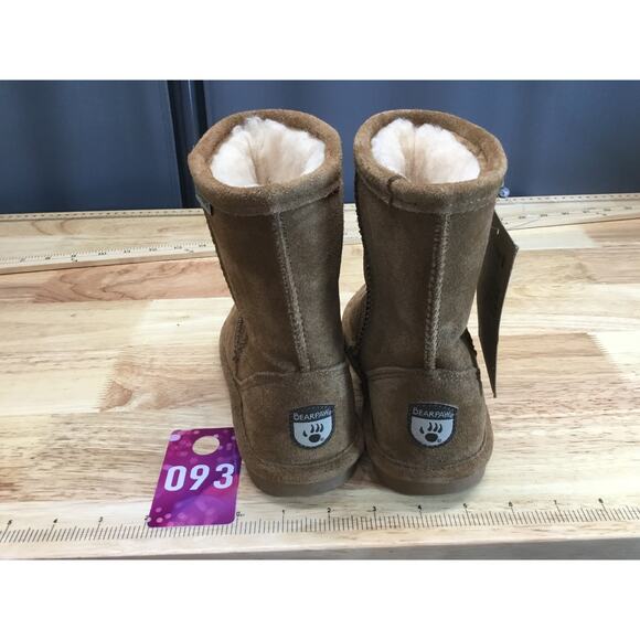 Bearpaw Bootie Youth 1 Brown Suede Pull On Mid-Calf Round Toe Outdoor Boots - Picture 3 of 9